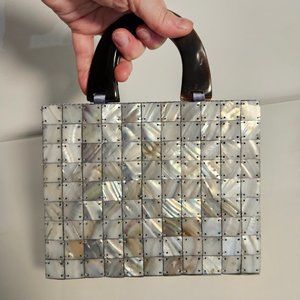 Tobra Vintage Mother of Pearl Tile Evening Clutch Purse